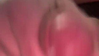 Smooth cock stroking until facial