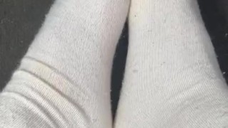 White Tube Sock Fetish In Car