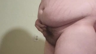 Chubby Spiderman Teases his fat body