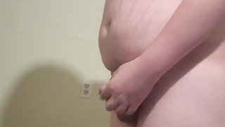 Chubby Spiderman Teases his fat body