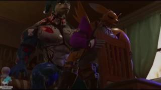 BBC Gay Big Dragon muscle and Athletic Fox-- RENAMON AND FLAMEY MONSTER COCK