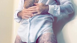 Sensual personal request video for fan in shower with white underwear and shirt teaser