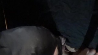 I sucked his dick at the glory hole until he came in my mouth