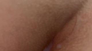 Closeup cumshot on hotel balcony