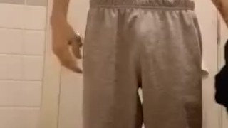 Straight Boy Strips and Gets Hard