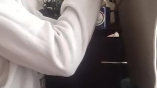 Blow job in comfy hoodie