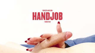 The perfect HANDJOB - Sissy Shemale with Red Nails