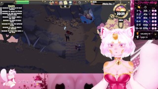 Neko Vtuber Plays Horny Pixel Game Cloud Meadow and Cucks Viewers While Cumming