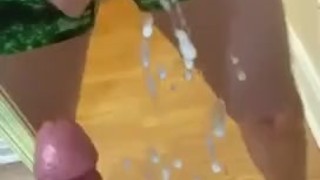 Solo jerk off huge Cumshot on a mirror