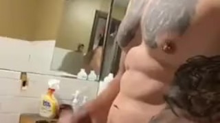 Straight Muscle Friend Showing Off Cock