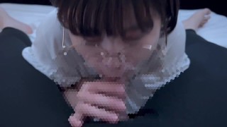 変態彼女「出していいよ...」精子欲しさにお願いして口いっぱいにして飲みこんでごっくん♡ cum in mouth gokkun