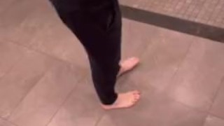 Irish Hung Jock Strips In Public Shower, Pisses All Over Himself & Cums Hard