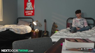 NextDoorTwink - College Twink Joins In Hot Rommie's Fuckfest