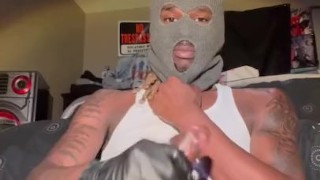 Jerking with gloves till I bust