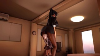 Between Two Pillars (Giantess growth animation)