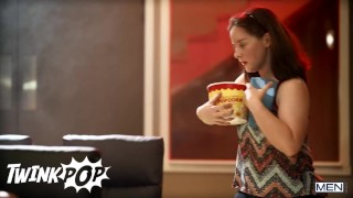 Twink Pop - Straight Guys Joey Mills & Felix Fox Secretly Stroke Each Other's Cock At The Cinema