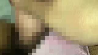 濡れ染みパンティ♡剛毛素人OLが布団の中でディルドオナニー♡【個人撮影】