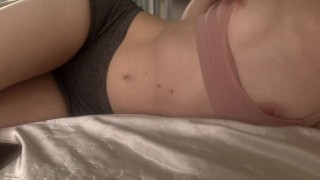 Quickie After Practice in Bed (Real Orgasm + Bonus Clip Ending)