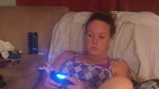 Filming Up The Sluts Dress and Seeing What Kind Of Panties She Is Wearing While She Plays Video Game