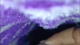 Handjob in the bed with cumshot