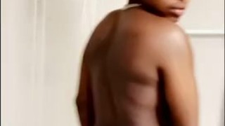 Post Op blacked Trans FTM Femboy shows off new body & shakes Big Ass in BBC striptease in Shower gay