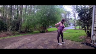Big fake tits crossdresser in lingerie and fishnets Fitness gurl
