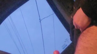 Warming up in the truck