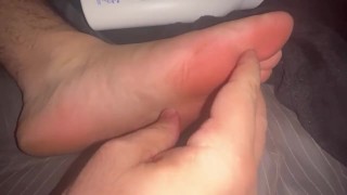 Barefoot Massage Close up Big Feet Fetish Foot Rub Sweaty & Dirty