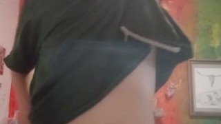 Solo slutty teen teases you and undresses tiny tight body
