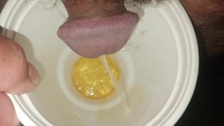 Watch me pee in this cup