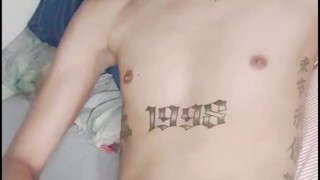 Inked Slim Hot Asian Twink Jerking Off