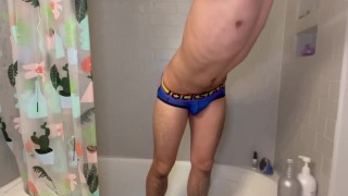 pissing in a jockstrap