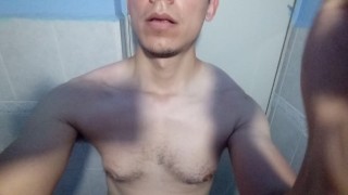 Playing in bathroom with my dick!