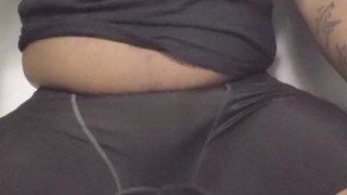 Peeing Spandex in the shower