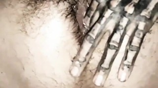 enjoy my hairy creampie - watch me squeeze and fart cum out of my hairy asshole and swallow it