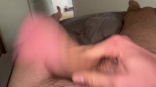 Playing with my cock intensely showing my feet top and bottom