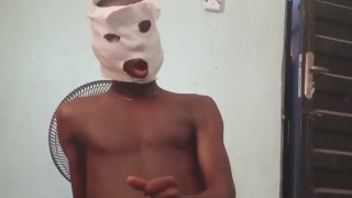 Wanking with my huge dick