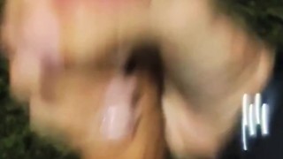 HUGE CUMSHOT AT NIGHT BY THE CAR, MONSTER COCK, HUGE LOAD, OUTDOORS