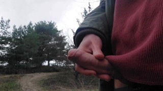 Young daddy's boy decides to unload outdoor hoping to find someone to help him cum well
