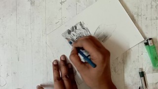 Erotic Art Of a Sexy PAWG Exhibitionist Latina Showing her Nude Body by The Ocean Unintensional ASMR