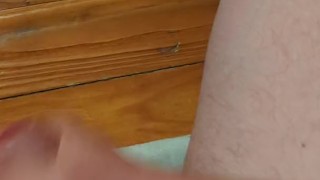Solo cumshot in bathroom floor