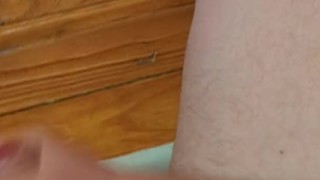 Solo cumshot in bathroom floor