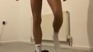 Lad in white wanking