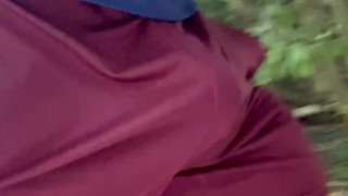 FLASHING my HUGE BULGE in local parks in Germany