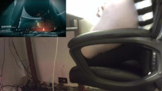 Femboy plays Destiny while riding dildo