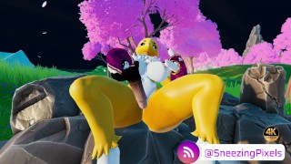 Sneezing Pixels taking her massive BD dildo deep into her wet pussy