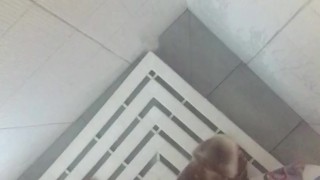 black college boy jerks off in shower