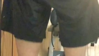 Naked Workout: Anal View of Some Warmup Squats and Dumbbell Squats