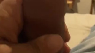 Jerking a BIG UNCUT COCK
