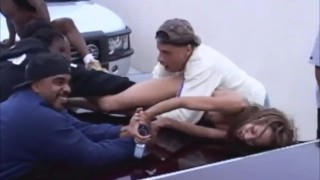 Ebony party sluts drilled as others watch